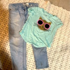 Girls jeans & T